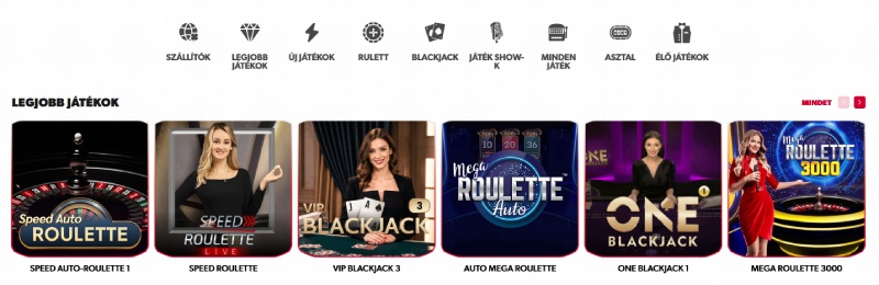 Betista Casino élő játékok